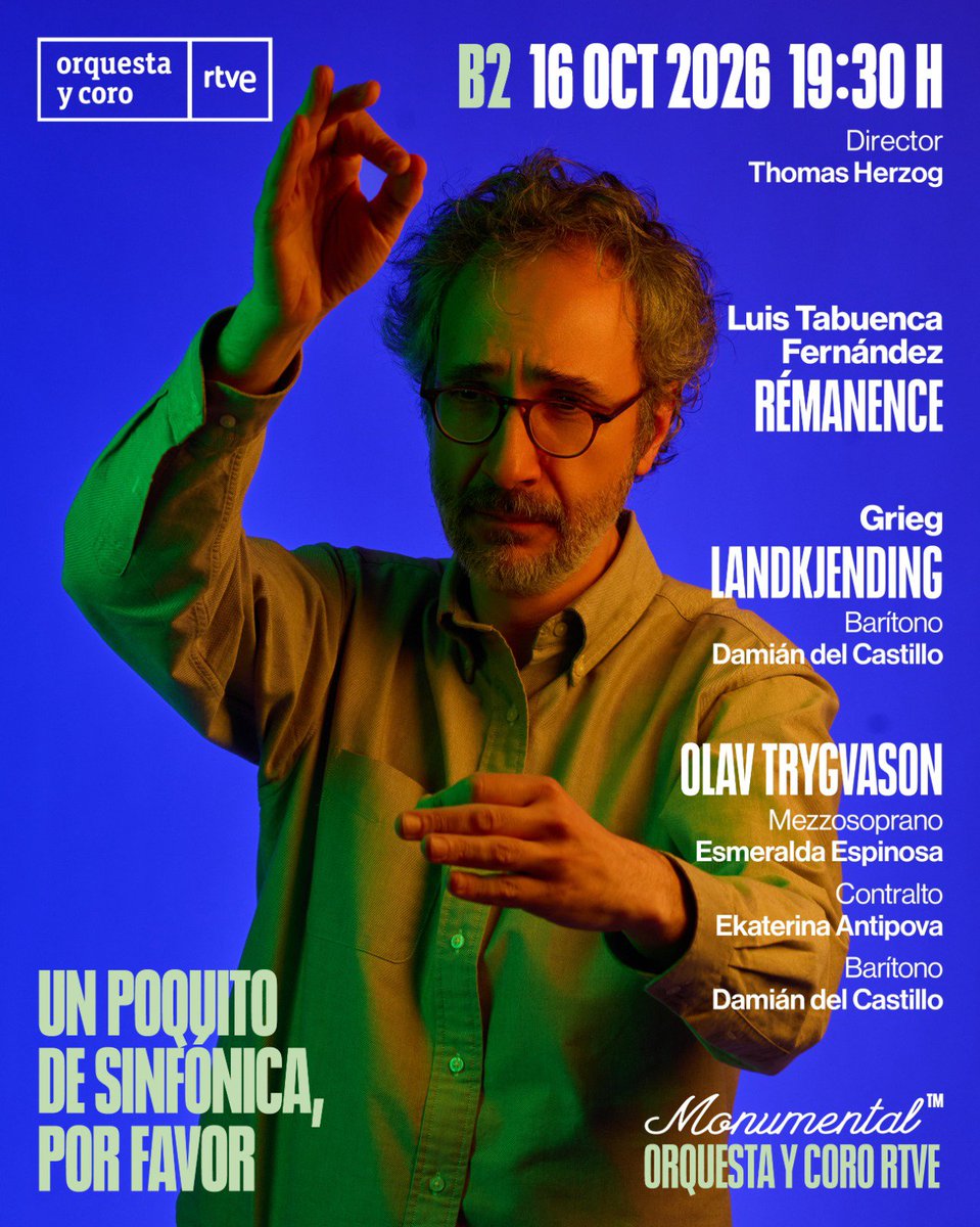 OCRTVE's tweet photo. Octubre abre una nueva etapa para la Orquesta y Coro RTVE con algunas de las grandes páginas del repertorio sinfónico.

La Sinfonía n.º 2 “Resurrección” de Mahler, el Concierto para piano en La menor de Schumann, la Obertura trágica de Brahms...

👇🏻 https://t.co/XWTcIzLdZc