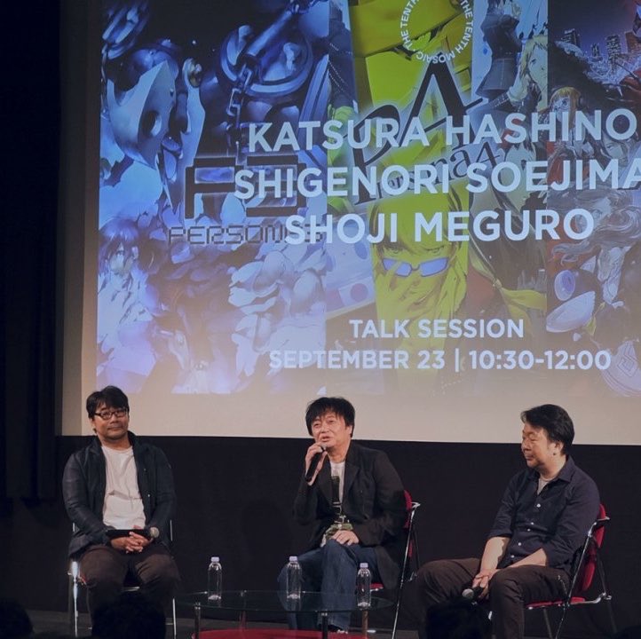 Genki_JPN's tweet photo. Persona 30th anniversary @SailToArchipel talk points from Katsura Hashino, Shigernori Soejima and Shoji Meguro:

- Persona 3 was made with Atlus on the verge of bankruptcy. 
- Their backs were against the wall and they were told "This is our last game", "If it doesn't work we might not be able to develop another game"
- The starting point was "How to develop Persona to create an Atlus for a new era."
- Wanted to make a story that resonated with young people
- Soejima wasn't aware of the companies problems so didn't feel any pressure and just wanted to try to create something he has ever done before. 
- Meguro made the music with a theme of "future pop"
- Hashino was not inspired by other games or film. He was inspired by a Japanese book called "Loss of something worth dying for"
- Also inspired by a movie slogan he saw that said "Don't live a wasted life, die with passion."
- Persona 4 came out only 2 years after Persona 3
- They were not used to games making profit and they wanted to make another game soon.
- Inspiration for Persona 4 was "let's make a story about a murder case in the countryside."
- 2 years was a normal development cycle back on PS2
- After Persona 4 they wanted to make something weird. So they went straight to work on Catherine.
- Start of Persona 5 development was a struggle as Atlus was changing parent company
- They wanted to leave the high school theme and make it a game about teenagers backpacking around the world. But they returned to the highschool theme in the end.
- Meguro was inspired by Acid Jazz music and Jamiroquai for the Persona 5 soundtrack 
- Thieves were inspired by Lupin the Third
- Didn't design the games to be that long. They just end up that way.
- The don't want the younger staff to copy the Persona games that have come before, but to create something that people can enjoy at this current point in time, like a weekly magazine.

https://t.co/QQNXoQFeOr