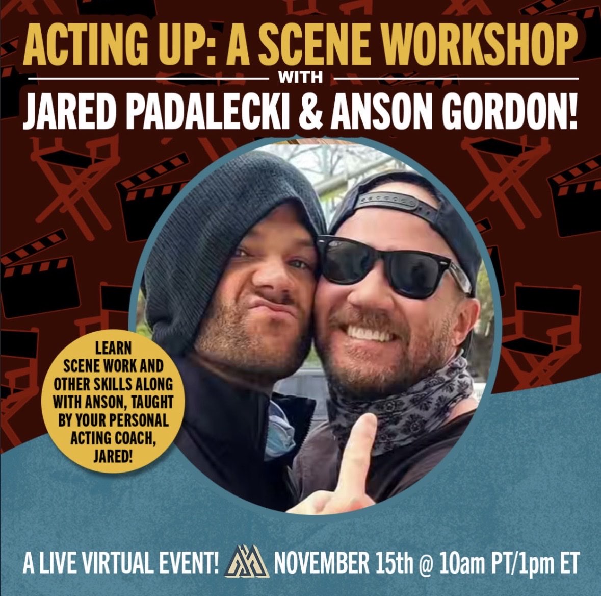 jarpadbrasil's tweet photo. MAIS EVENTOS!! 🫶🏻🫶🏻

Jared e Anson Gordon irão fazer mais um evento pelo Zoom. Dessa vez Jared irá ensinar Anson como atuar, será super divertido!! O evento acontecerá no dia 15 de novembro.

O link para compra do ticket estará no post abaixo. https://t.co/2fMvmqeZ45