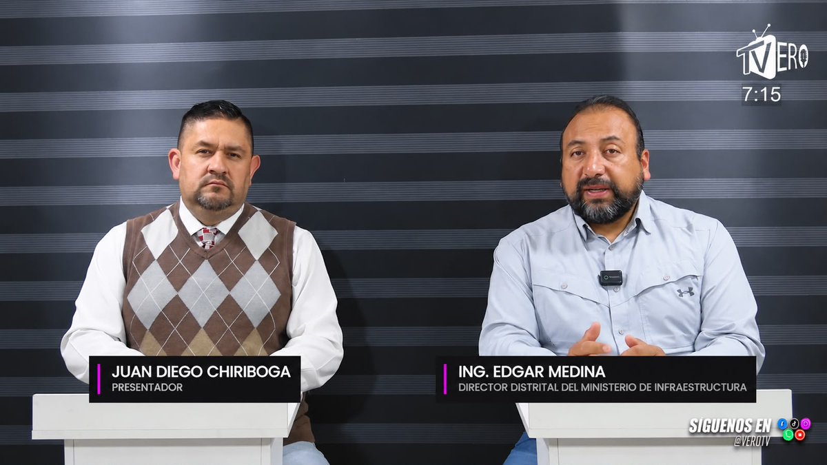 MIT_Ecuador's tweet photo. #MITEnMedios | El director distrital de Chimborazo, Edgar Medina, en entrevista con Vero TV, informó sobre los principales trabajos y acciones que se ejecutan en la provincia.
🚧 La rehabilitación de la vía Balbanera–Pallatanga–Cumandá alcanza el 69 % de avance y continúa de acuerdo con el cronograma establecido.
🛣️ Además, señaló que los estudios para la rehabilitación de la vía Calpi–San Juan–El Arenal ya finalizaron y que se prevé iniciar su ejecución a finales de este año, con una inversión de USD 18 millones.
🌧️ Frente al Fenómeno de El Niño, la maquinaria se encuentra distribuida estratégicamente para atender de manera oportuna cualquier emergencia, mientras se ejecutan trabajos de mantenimiento, como limpieza de sistemas de drenaje.
👷♂️ En el marco del programa #JóvenesEnAcción, 640 jóvenes formaron parte de la Dirección Distrital de Chimborazo y apoyaron en diferentes actividades del Ministerio.
💻 Asimismo, destacó el servicio de los Puntos Digitales Gratuitos, espacios que permiten a la ciudadanía acceder a internet y capacitarse en diferentes temas.