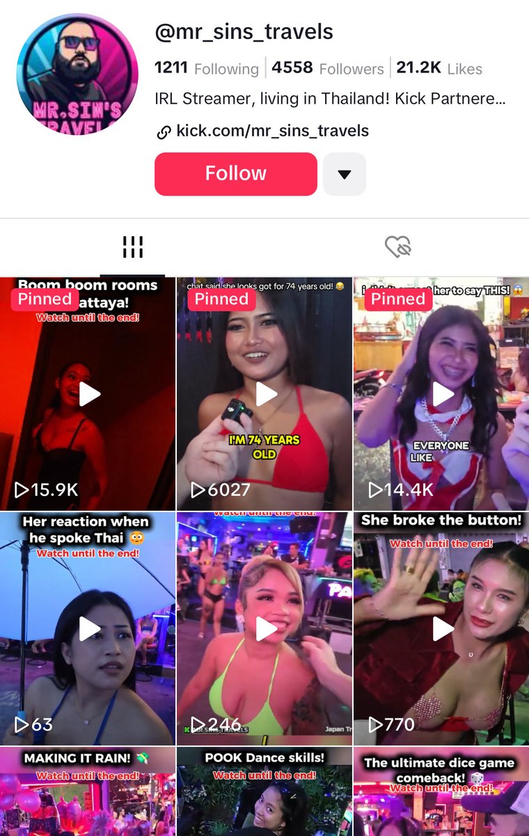 DramaFarmX's tweet photo. @TouristPoliceTH @MFAThai Meet @Mr_Sins_Travels, a @kick streamer, tiktoker. He claims he is helping promote Thai tourism, and contributing to locals. Does sexually exploiting young vulnerable women of Thailand contribute to the local economy as like MrSinsTravel claims it does? This individual financially gains from sharing poronographic materials of your citizens in a private discord. Hes also claimed on his streams that he knows Thai police and they will do whatever he wants for him. He was recently suspended on the kick streaming platform for showing genitals of one of your citizens on a stream.

Is this the type of tourist you want in your country? Is he promoting the type of tourism you wish to engage in? 

https://t.co/DxZen0Jl17
