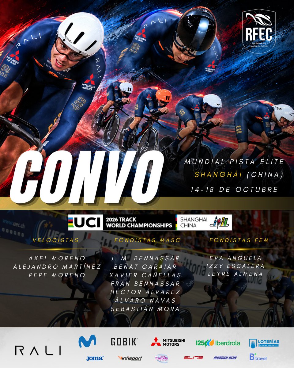 _FCIB's tweet photo. CAÑELLAS Y LOS HERMANOS BENNASSAR, CONVOCADOS PARA EL MUNDIAL DE PISTA DE SHANGHÁI

El ciclismo balear volverá a estar representado al más alto nivel internacional con la presencia de Xavi Cañellas, Joan Martí Bennassar y Francesc Bennassar...

INFO en Instagram y Facebook. https://t.co/ySJYcyOIKQ
