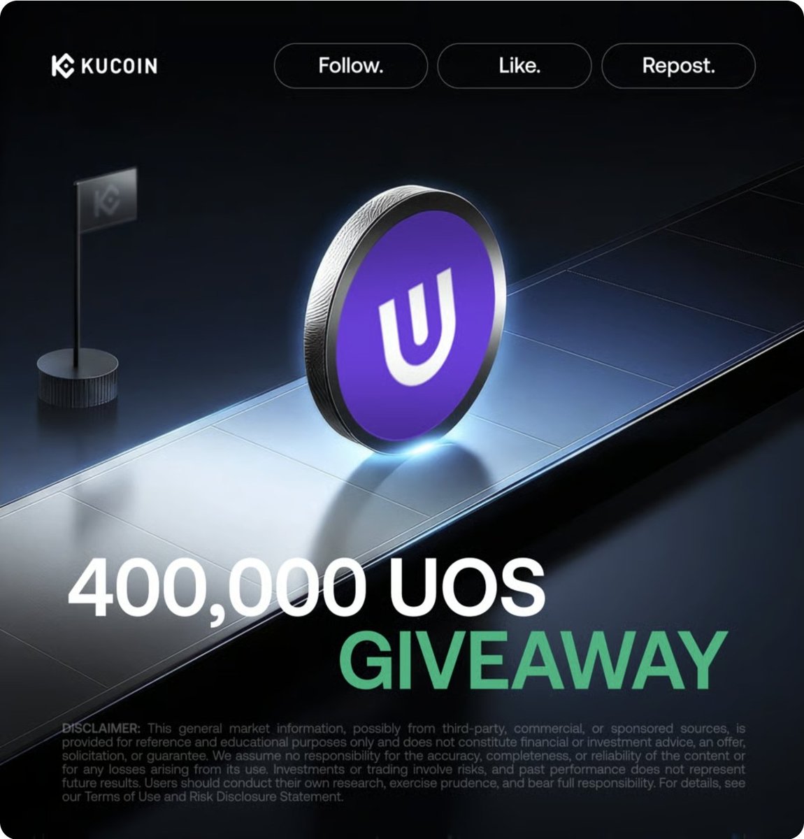 Elite_airdrop's tweet photo. $UOS Airdrop #KuCoin 🎉
Win a share of 400,000 #UOS for 350 winners
How to enter:
1️⃣ Follow @kucoincom & @Ultra_io
2️⃣ Join the conversation: Drop a comment under our $UOS campaign announcement and tell us what you're excited about
3️⃣ Comment #KuCoin & #KuListing
4️⃣ Sign up on KuCoin and complete KYC
5️⃣ Fill in this gleam form: https://t.co/zPWQN5bcDa
🌟 Bonus points for completing all of the above!
⏰ 48 hours