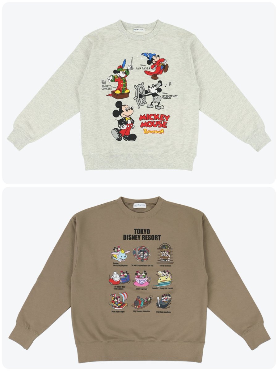 tdr_415's tweet photo. ━━━━━━━━━━━━
#東京ディズニーリゾート
「トレーナー」
✎𓂃10月8日　販売開始

ミート・ミッキーで会えるミッキーや、パークを楽しむキャラクターたちがデザインされたトレーナーが登場⋆˙⟡

https://t.co/fVO4J41dIN
#TDR_MD https://t.co/H3n41zXkro
