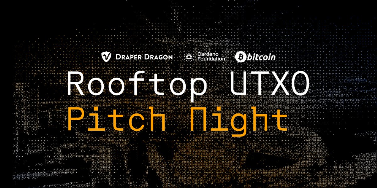 DraperDragon's tweet photo. Rooftop UTXO Pitch Night, 7 October, LAVO, Marina Bay Sands, Singapore.

Presented with the @Cardano_CF  during @token2049 week. Early and growth-stage teams across Cardano, Bitcoin, and the wider UTXO ecosystem pitching live, up to $500K on the table, allocated at the participating investors' discretion.

Speaking: @Andytang, @samizb and @maxime_bucaille  from the Draper ecosystem, @F_Gregaard from the Cardano Foundation, and other speakers yet to be announced.

Registration to attend is still open; see the link below.