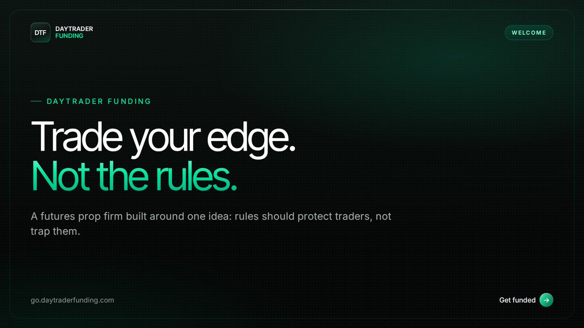 DayTraderFundin's tweet photo. Trade your edge. Not the rules.

DayTrader Funding is a futures prop firm built for traders, not against them. No daily loss limit, no consistency rule and payouts from day 1.

Get funded through the link in bio. https://t.co/8Gmq8MH3R6