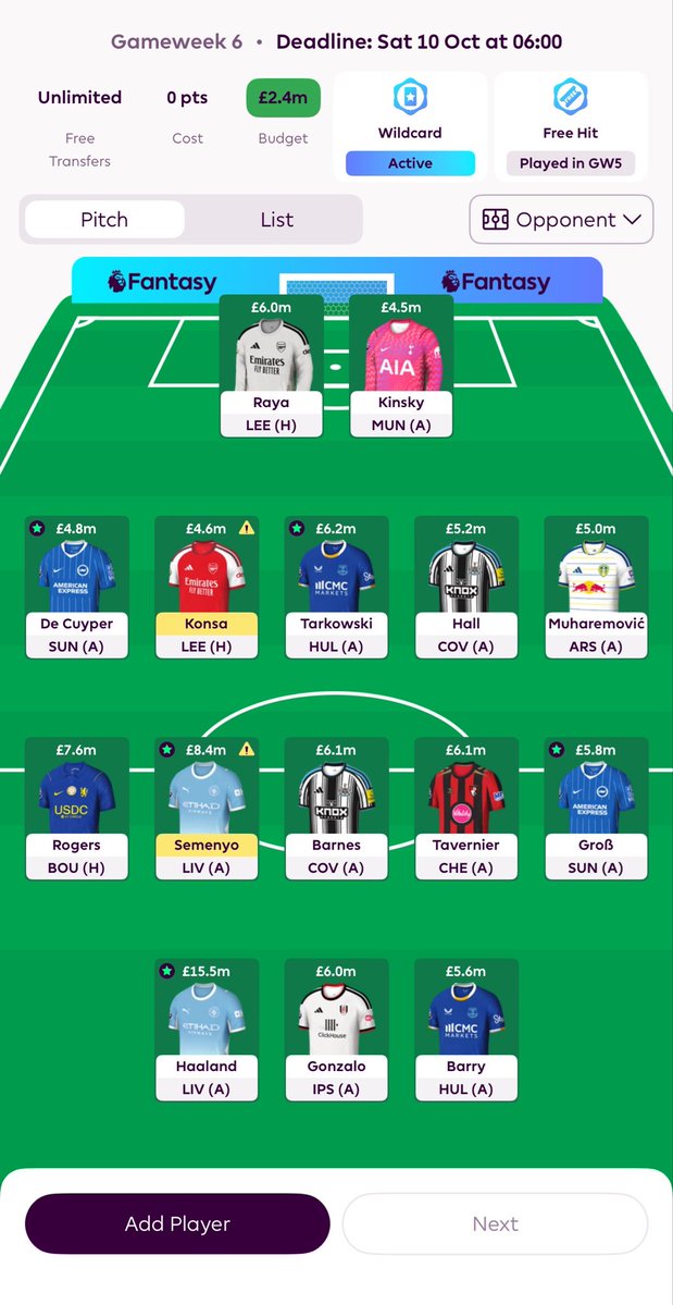 YousseffAllii's tweet photo. @FPL_TomHadley 2.4 ITB whth the other draft! https://t.co/OoKUJ3D6O3