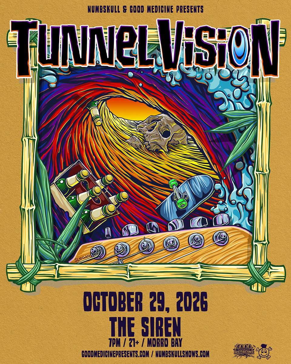 GoodMedicine805's tweet photo. JUST ANNOUNCED - TUNNEL VISION at The Siren Oct 29th!! Get tix NOW at https://t.co/b5mlKTtHpd
@NumbskullShows #goodmedicine #thesiren #morrobay https://t.co/IRivmQeOiC