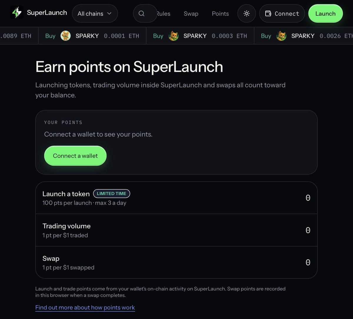 SuperSwap_fi's tweet photo. ⚡️ EARN SUPER POINTS ON SUPERLAUNCH!

Every launch. Every trade. Every swap. Earn points 🏆

Launch & Earn
Get 100 Super Points for every token you launch, up to 3 launches per day.

📈 Trade & Earn
Your trading volume and swap volume also count towards your Super Points.

⏳ Limited-time campaign. Start stacking your points now!

👉 Check your points:
https://t.co/Vr2ZB2GinE

Launch. Swap. Earn.

All with a spark on SuperLaunch 💙