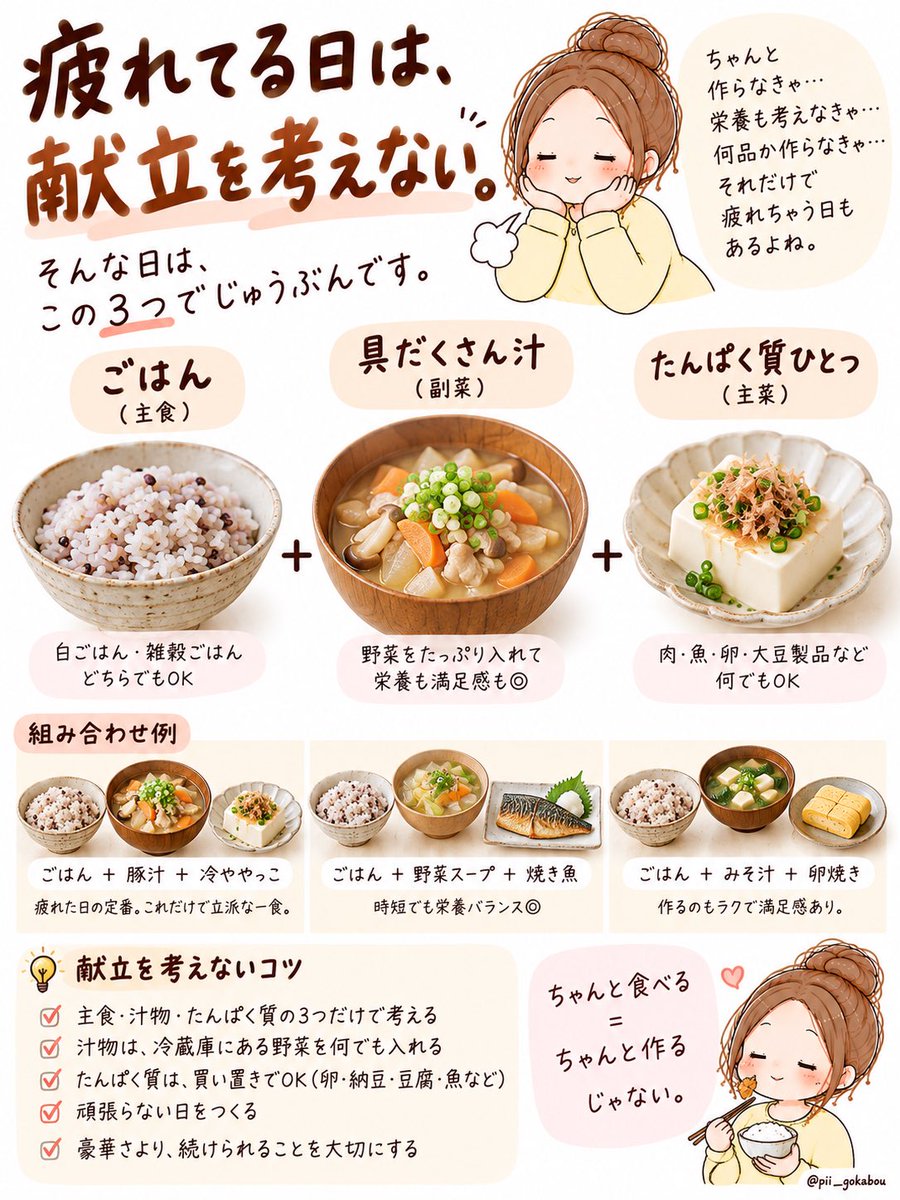 pii_gokabou's tweet photo. 「ちゃんと食べる＝ちゃんと作る、じゃない。」 https://t.co/75TET6BJ3P