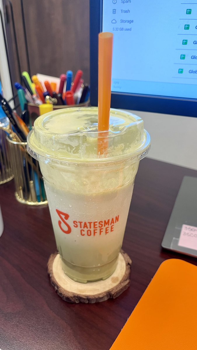 longhornbrit's tweet photo. I got a matcha with pumpkin spice cold foam. Very head ass of me & idc 😝 #FallIsHere #PumpkinSpiceHo https://t.co/uYPmhbvycI