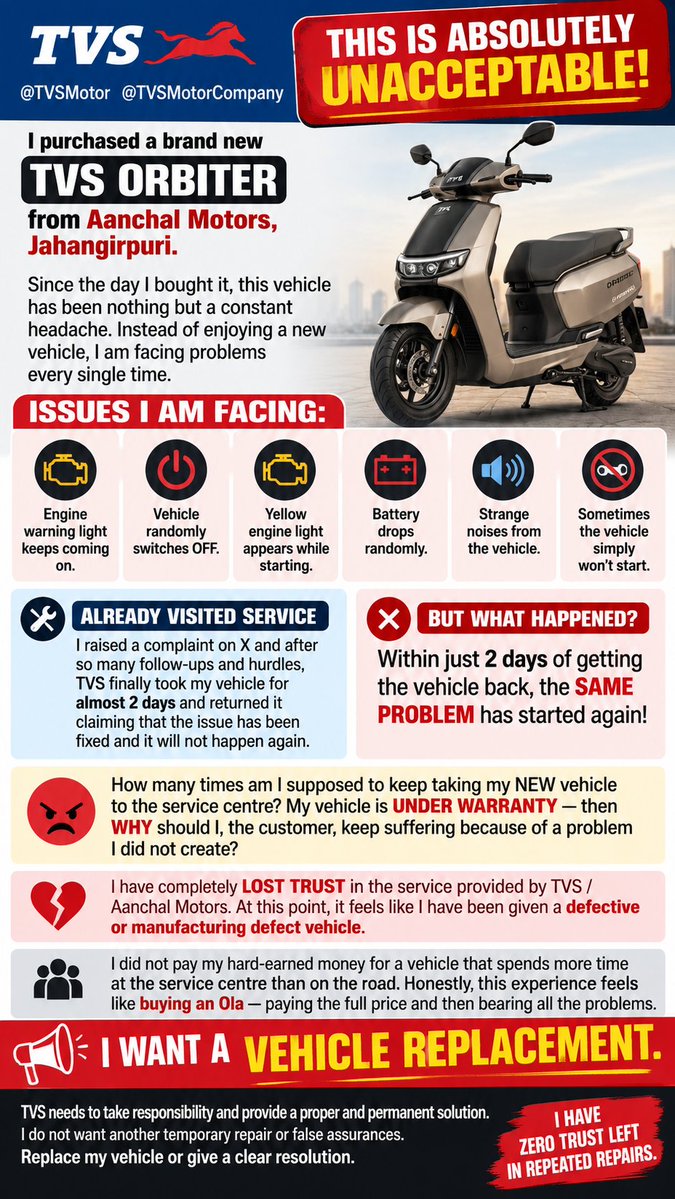 trader_hu_yaar's tweet photo. @tvsmotorcompany @TVS_Racing 
@jagograhakjago @_bajaj_auto_ltd @atherenergy @ndtv #tvsfraud #consumercomplaint 
#consumerrights https://t.co/oID634dyzZ