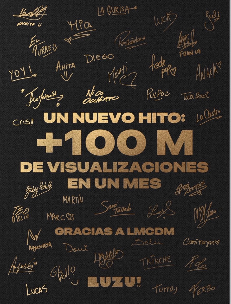 occhiaminofcial's tweet photo. +100 MILLONES DE VISUALIZACIONES EN UN MES! Qué cosa hermosa sos LUZU 🤍✨ https://t.co/sk1SA0zgEr