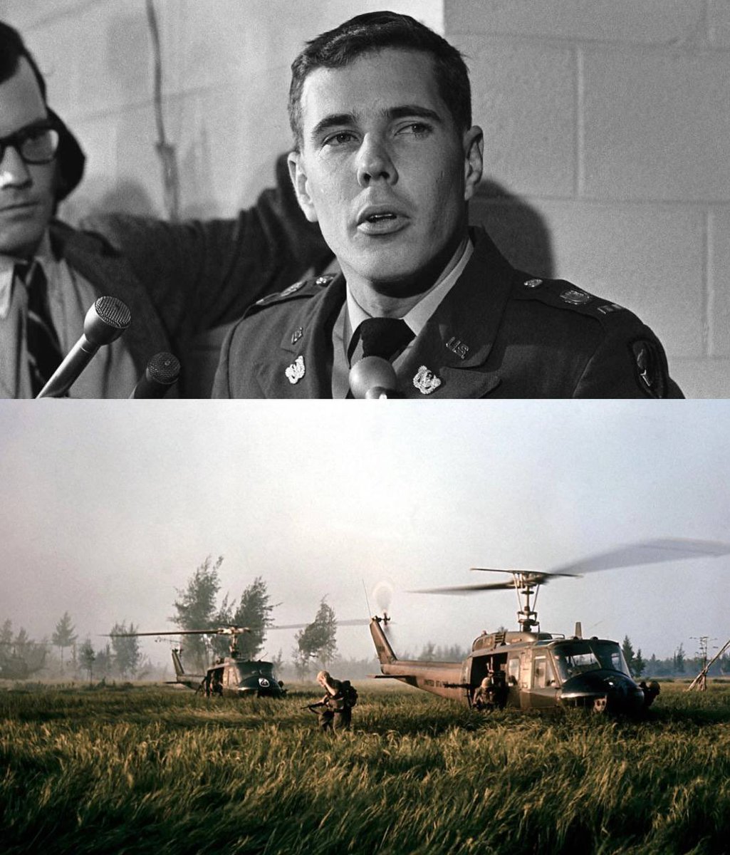 MorbidKnowledge's tweet photo. In 1968, helicopter pilot Hugh Thompson saw American soldiers m*ssacring Vietnamese Civilians from the air. He landed his helicopter between the soldiers and survivors and ordered his crew to shoot the Americans if they tried to k*ll them.

On the morning of 16 March 1968, Warrant Officer Hugh Thompson and his two-man crew, crew chief Glenn Andreotta and gunner Lawrence Colburn, were flying their observation helicopter over the village of Sơn Mỹ in Quảng Ngãi Province, South Vietnam. 

They had been told it was a Viet Cong stronghold. It wasn't. The village was full of unarmed rice-farming families.

As Thompson made pass after pass over the area, he radioed: 

"It looks to me like there's an awful lot of unnecessary killing going on down there.Something ain't right about this. There's bodies everywhere. There's a ditch full of bodies." 

Between 347 and 504 unarmed men, women, and children were being systematically sh*t by American troops under Lieutenant William Calley.

Thompson landed his helicopter between the advancing American soldiers and a group of Vietnamese civilians hiding in a bunker. 

He told his crew to train their machine guns on the American troops and open fire if they tried to harm the civilians. 

He then personally coaxed eleven people out of the bunker and arranged for them to be evacuated by two Huey gunships flying as his escort. 

Andreotta then spotted movement in an irrigation ditch filled with approximately 100 bodies. They landed again. 

Andreotta waded through the dead to pull out a young boy still alive, covered in blood. Thompson flew him to hospital.

The aftermath was nearly as ugly as the m*ssacre itself. 

Thompson was initially given a Distinguished Flying Cross, but the citation fabricated the events entirely, praising him for rescuing a child "caught in intense crossfire" and making no mention that the fire was from American troops. 

Thompson threw the medal away.

When he testified before Congress in 1970, Congressman Mendel Rivers declared that Thompson was the only soldier at My Lai who deserved punishment, for turning his weapons on fellow Americans and attempted to have him court-martialled. 

Thompson received d*ath threats and woke to find mutilated animals on his porch. 

He went by a nickname for years to avoid being recognised.

It took thirty years and a nine-year letter-writing campaign by a university professor before Thompson finally received the Soldier's Medal for heroism in 1998, the Army's highest award for bravery not involving direct enemy contact. 

Crew member Andreotta received it posthumously; he had been ki*led in combat three weeks after My Lai.

The only reason the Army finally acted was because Vietnam was preparing to give Thompson its own medal, and the US Army didn't want to be upstaged. 

Thompson d*ed of cancer in 2006. He is buried in Louisiana with full military honours, including a helicopter flyover.