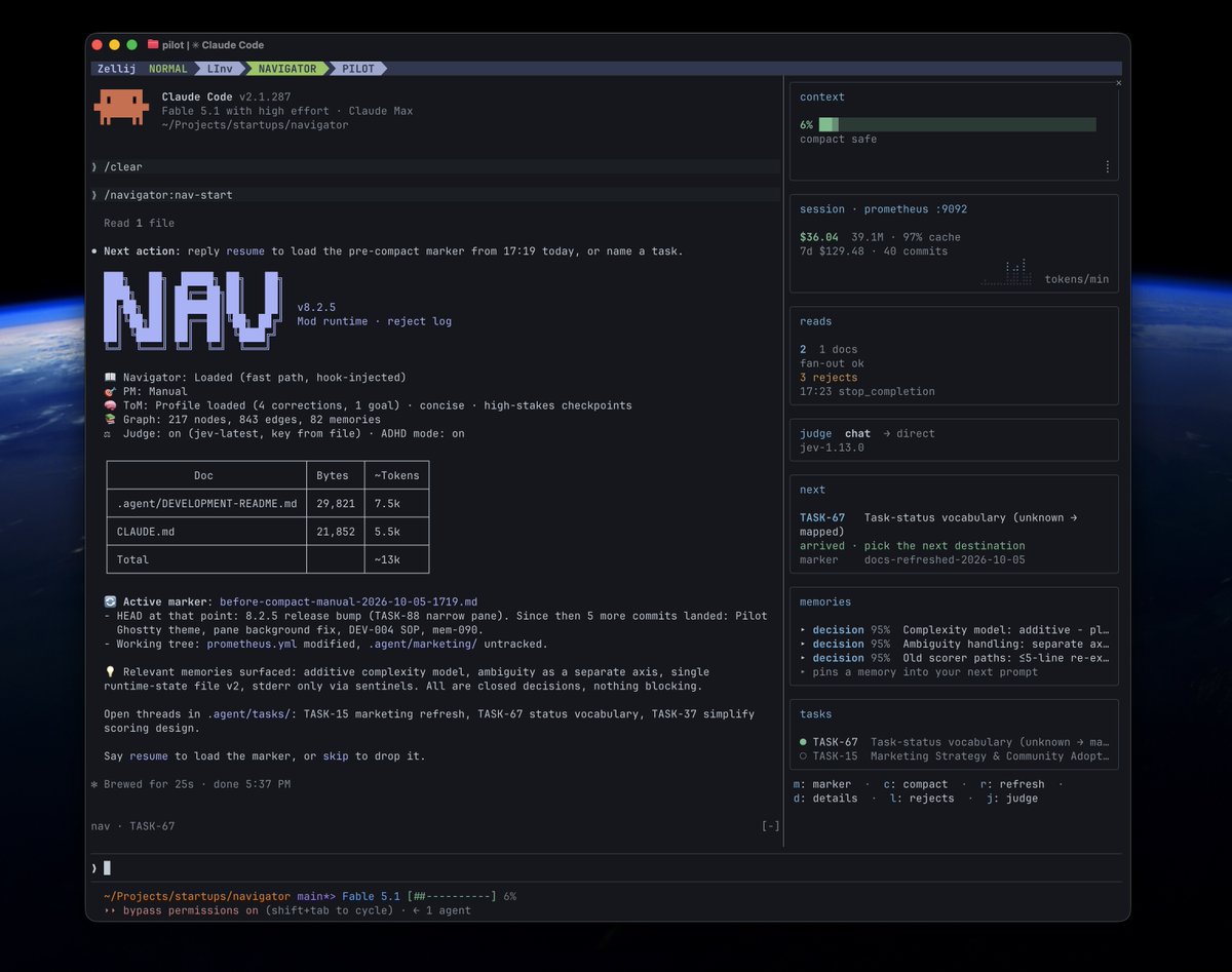 aleks_maker's tweet photo. Mods are great in Claude Code.

Added responsiveness and a few more features to the Navigator plugin mod.

https://t.co/ZTp72hyh9G https://t.co/qAxX26RBIC
