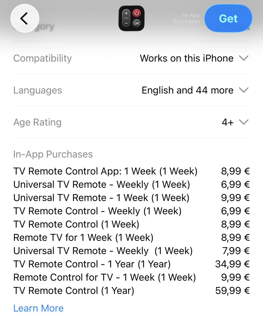 PixBuilds's tweet photo. $8 a week for a tv remote app is insane

my remote broke this weekend, and with multiple tvs i always wanted to have an app for this anyway

so i checked the appstore

and every remote app wants a subscription, with the most predatory pricing as well

pretty sure the whole business model is older people forgetting to cancel

so i built my own with claude in like 15 minutes

works on all my tvs, connects automatically, fully local and with zero cost

kind of makes me wonder why those utility apps are not disrupted yet?