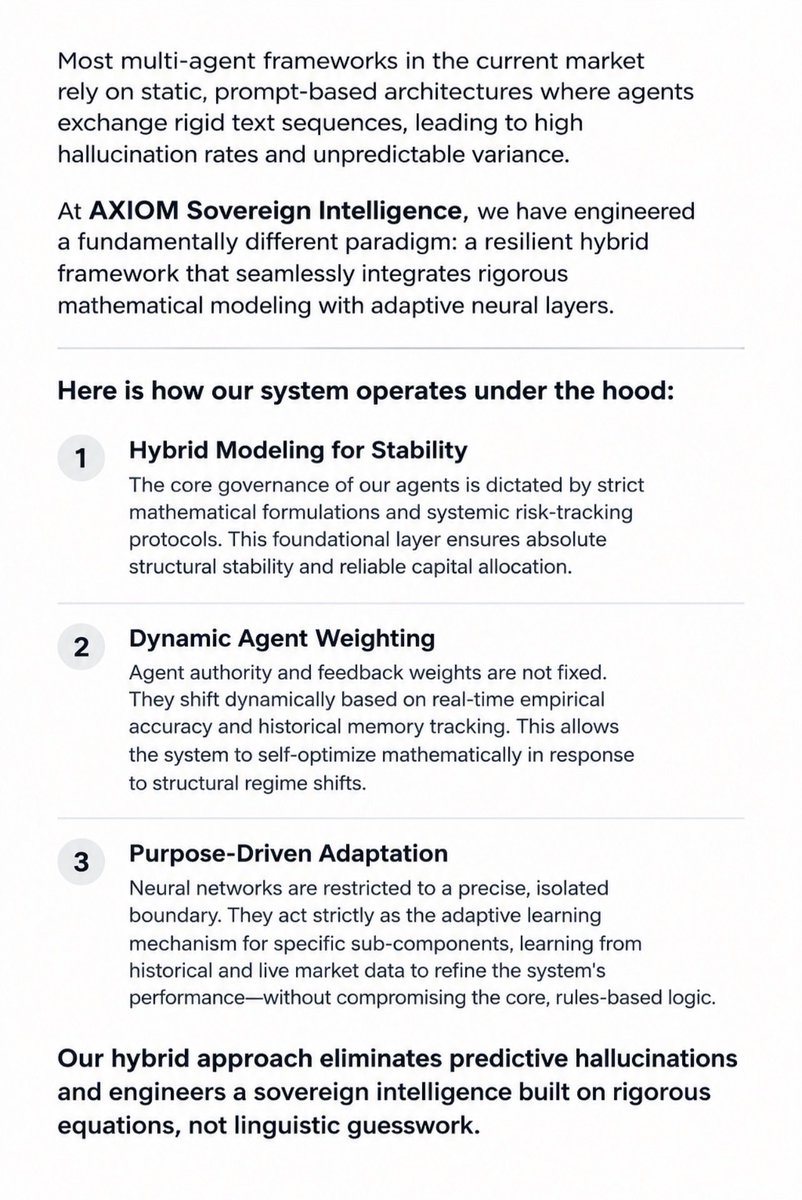AXIOM_ENG's tweet photo. Do you rely on static governance for your agent hierarchies, or have you implemented dynamic weighting based on empirical accuracy? https://t.co/24LEgkOBBO