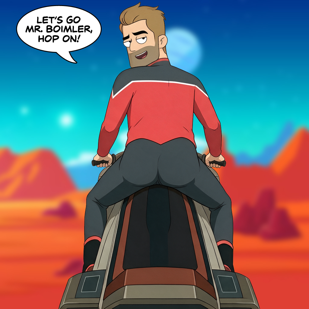 CDpetee's tweet photo. Ridin' with Ransom.
Lucky Boimler.
#JackRansom #BradBoimler #StarTrek #StarTrekLowerDecks #LowerDecks #hoverboarding #HoldOnTight #WhenYouSeeAchanceGrabIt #sweetdreams https://t.co/MfNtyWYOpg