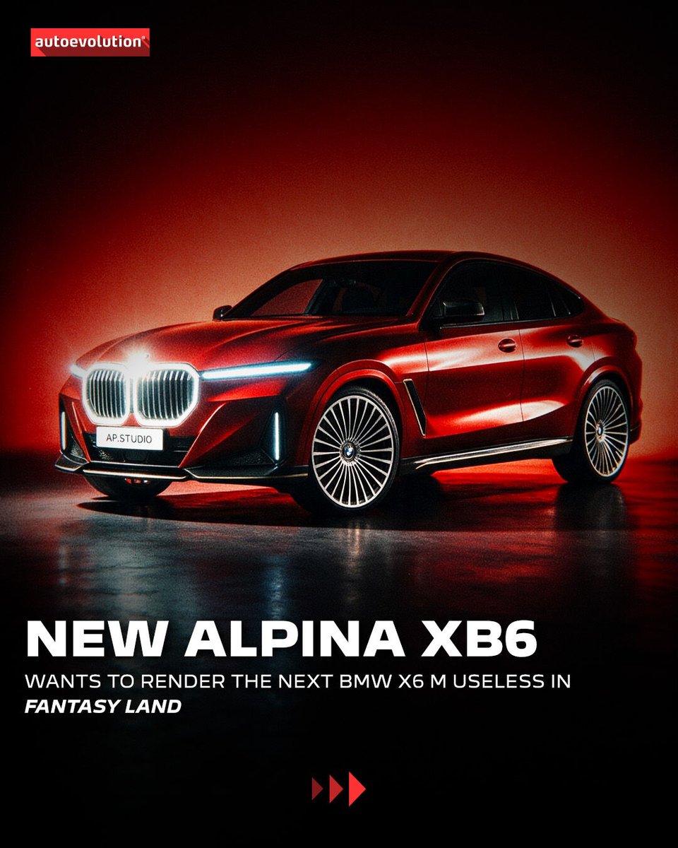 autoevolution's tweet photo. This isn’t a regular X6, but an Alpina XB6, and it was envisioned by @ap.studio.974 and shared on social media not long ago. The CGI-infused model features a quite cool front fascia with a pair of slim daytime running lights flanking the kidney grille that’s illuminated.
#alpina https://t.co/CZkIW4nWZr