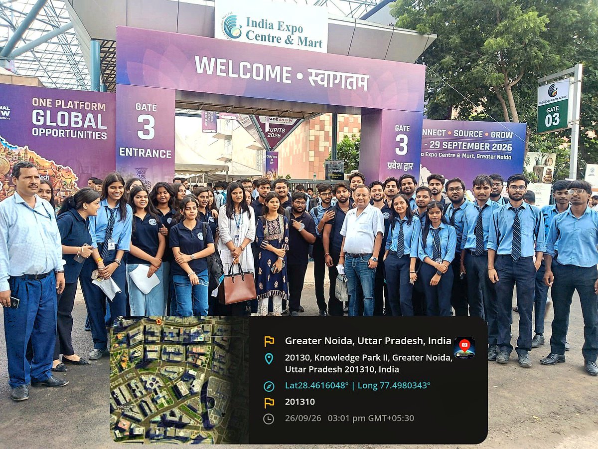 IMSECGhaziabad's tweet photo. 🌐 Learning Beyond the Classroom! 🚀
IMSEC, GZB participated in the 4th Uttar Pradesh International Trade Show 2026 at India Expo Centre & Mart, Greater Noida, from 25–29 Sept 2026.
✨ Explore. Experience. Learn. Grow!
#IMSEC #UPITS2026 #ExperientialLearning #IndustryExposure https://t.co/KesvX6A4eA