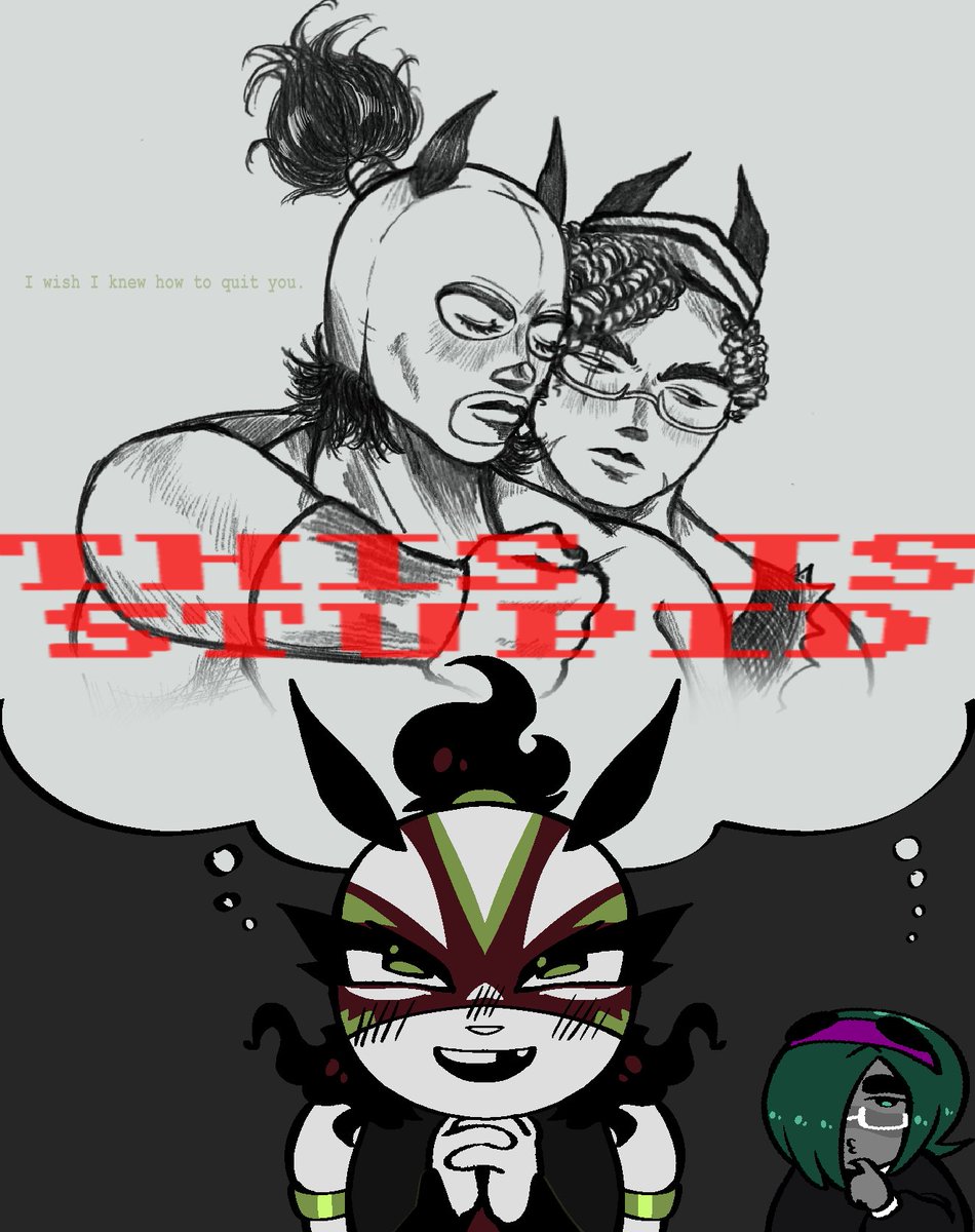 Bashkarakara's tweet photo. #MoggerWeek2026 Day 1: Daydream 

I was giggling the whole time while doing this, brokeback mountain mogger etc
#homestuck #hsbc https://t.co/t2pGsPRhKU