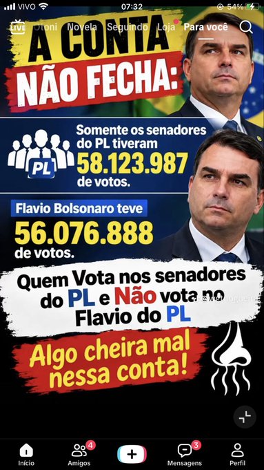 unpluggedfXXI's tweet photo. @Tianomuller TSE, quem são os responsáveis por esses "ERROS"?👇
Sumiram com 2 milhões de votos do Flavio. A conta dos votos para Senadores e Presidência não batem. https://t.co/3G2IB8388R