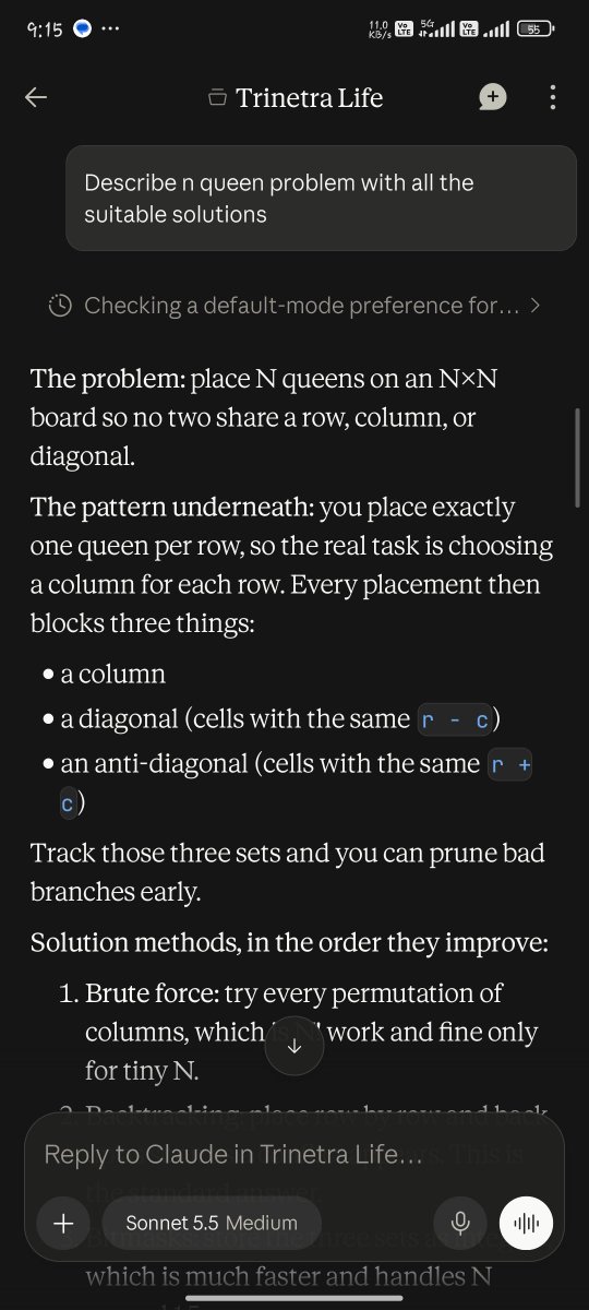 Avishkant1's tweet photo. N-Queens problem and explore all possible solutions.

What I liked is that it’s not just about getting an answer. it helps turn a topic into something you can actually explore and learn from.

Reference: https://t.co/DNIHOFgY25

#Learning #AI https://t.co/vfozLRrxkT