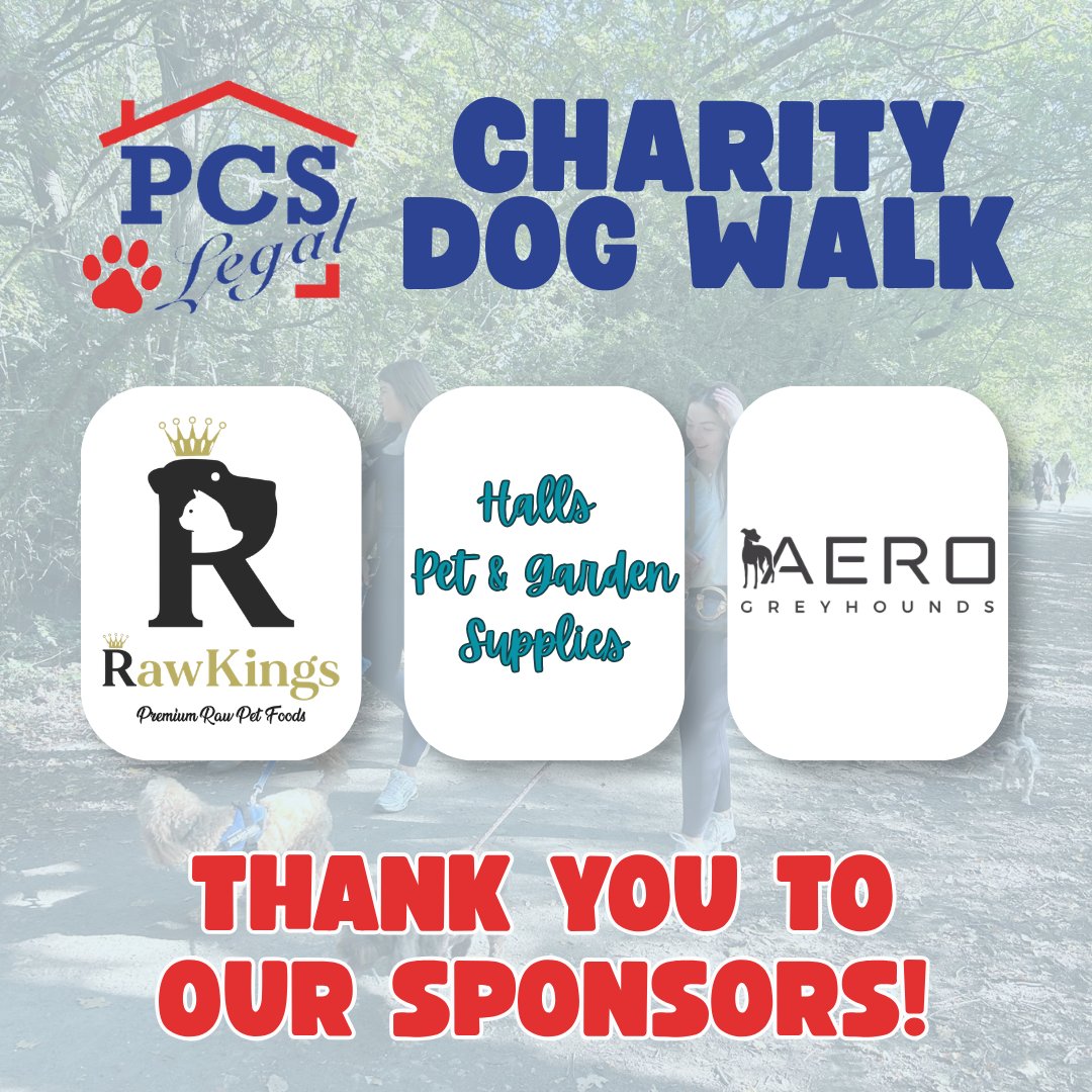 PCSLEGAL's tweet photo. 🐾 PCS Charity Dog Walk 2026! 🐾

On Sunday, we held our 3rd Annual Charity Dog Walk, and were sponsored by some incredible companies! A huge thank you to all of our sponsors for helping us make the event such a success! 🐶❤️

Raw Kings
Halls Pet &amp; Garden Supplies
@AeroGreyhounds https://t.co/DffsrzTJhc