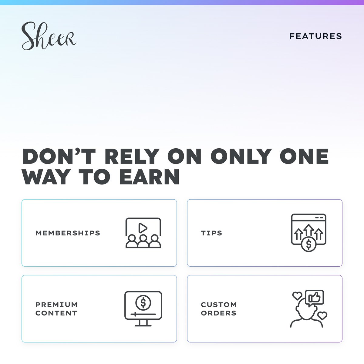 SheerForCreator's tweet photo. Your creativity deserves more than one way to earn 💜 Explore memberships, tips, premium content and custom orders on Sheer.

Creators, which option works best for you? 👇

#Sheer #ContentCreators #CreatorEconomy https://t.co/M4ZRrJIAsV