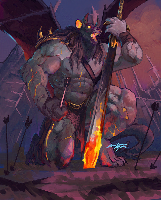 enigma_system's tweet photo. Day 6 of #weretober2026 - Fallen Knight Gargoyle!! https://t.co/I4JSRbxN0o