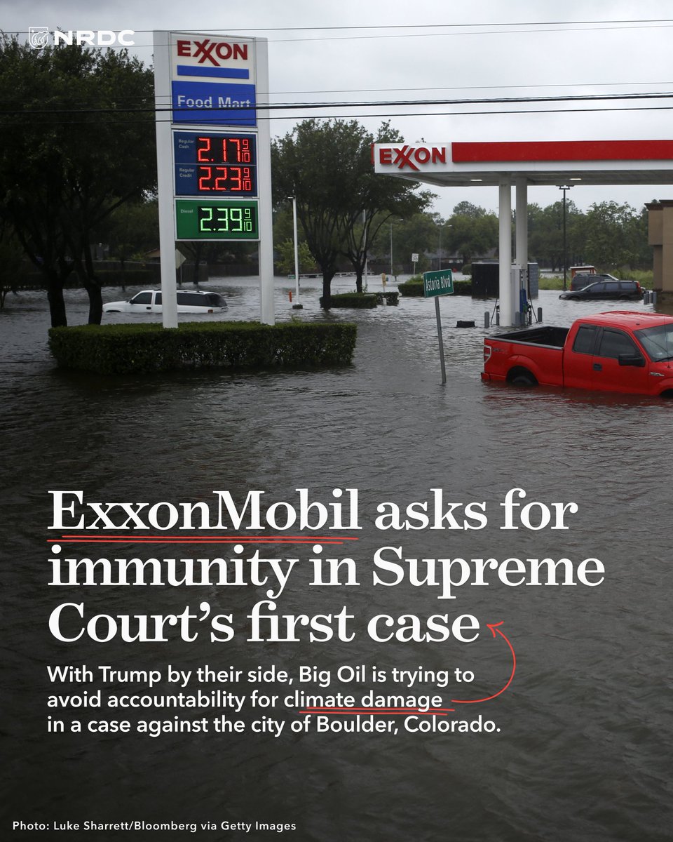 NRDC's tweet photo. Big Oil is once again trying to avoid accountability for their part in the climate crisis—this time, on the biggest legal stage in the country. 🧵⬇️ https://t.co/3z0LU51LfD