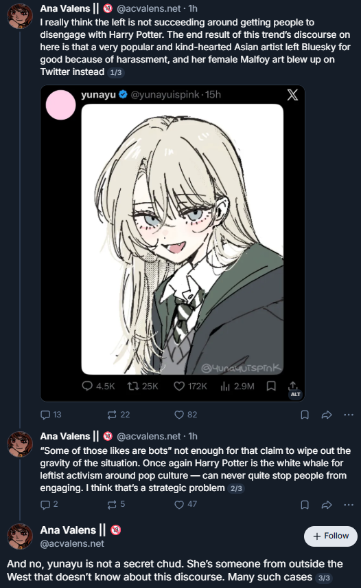 Admiral_Zac2's tweet photo. The left is *not* succeeding for the very fact that it is pro-censorship in its conviction. By demanding creator kowtow to the anti-Rowling mob and not participate it drives creators into just doing it anyway and making anti-Rowling people look like serial harassers. https://t.co/tfTLijSe36