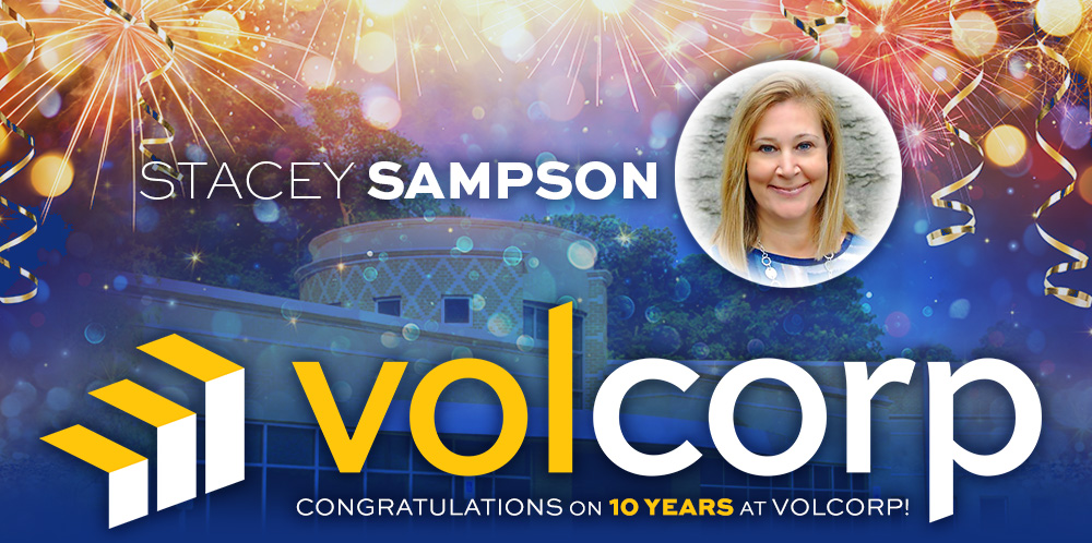 VolCorp's tweet photo. Join us in giving a huge thanks to Stacey Sampson as she recently celebrated 10 years with the VolCorp family!

We greatly appreciate all the many ways you make a difference and help us go the extra mile! https://t.co/HZgZTKldW2
