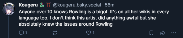 Admiral_Zac2's tweet photo. The left is *not* succeeding for the very fact that it is pro-censorship in its conviction. By demanding creator kowtow to the anti-Rowling mob and not participate it drives creators into just doing it anyway and making anti-Rowling people look like serial harassers. https://t.co/tfTLijSe36