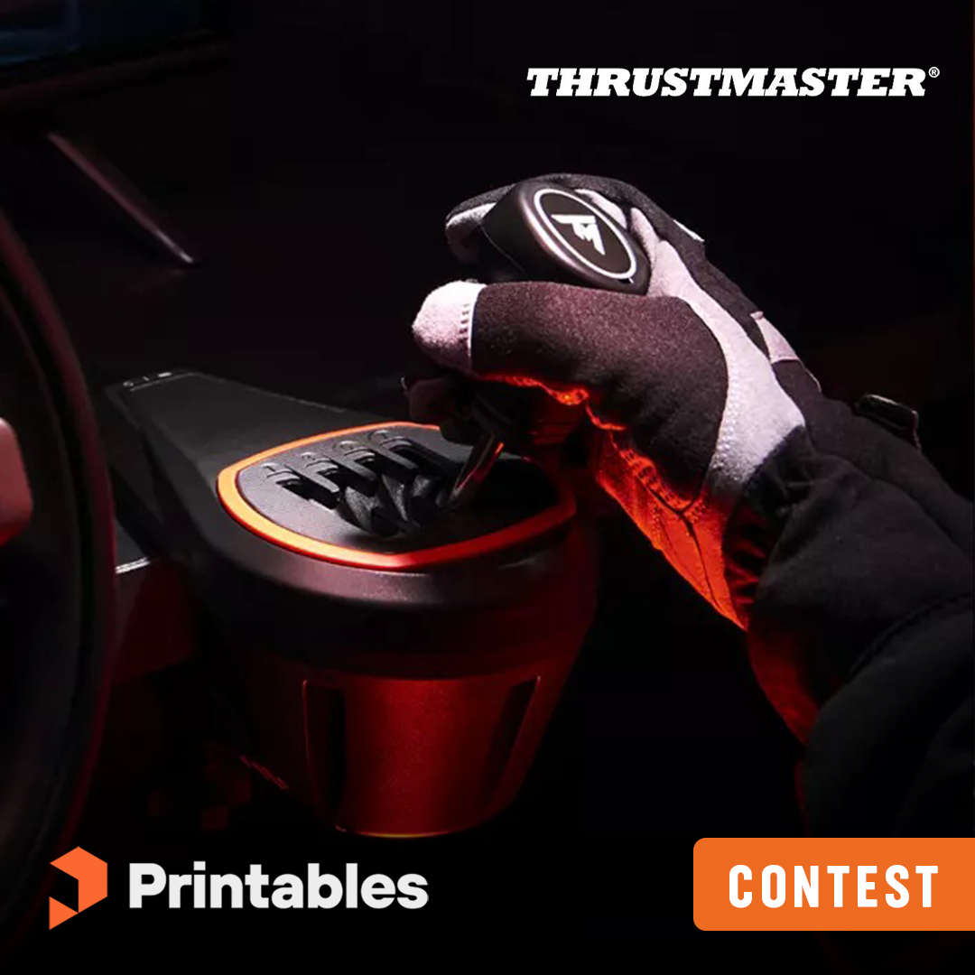 printablescom's tweet photo. Start your engines - our new Design Contest with Thrustmaster is live! 🏎️ Design a custom TH8S shifter knob. Don't own one? Download the official 3D model on Printables. Join to win a Prusa 3D printer &amp; Thrustmaster T248R + TH8S shifter pack! ✨ https://t.co/sPdtmjF9vZ https://t.co/rfhaRAitqL