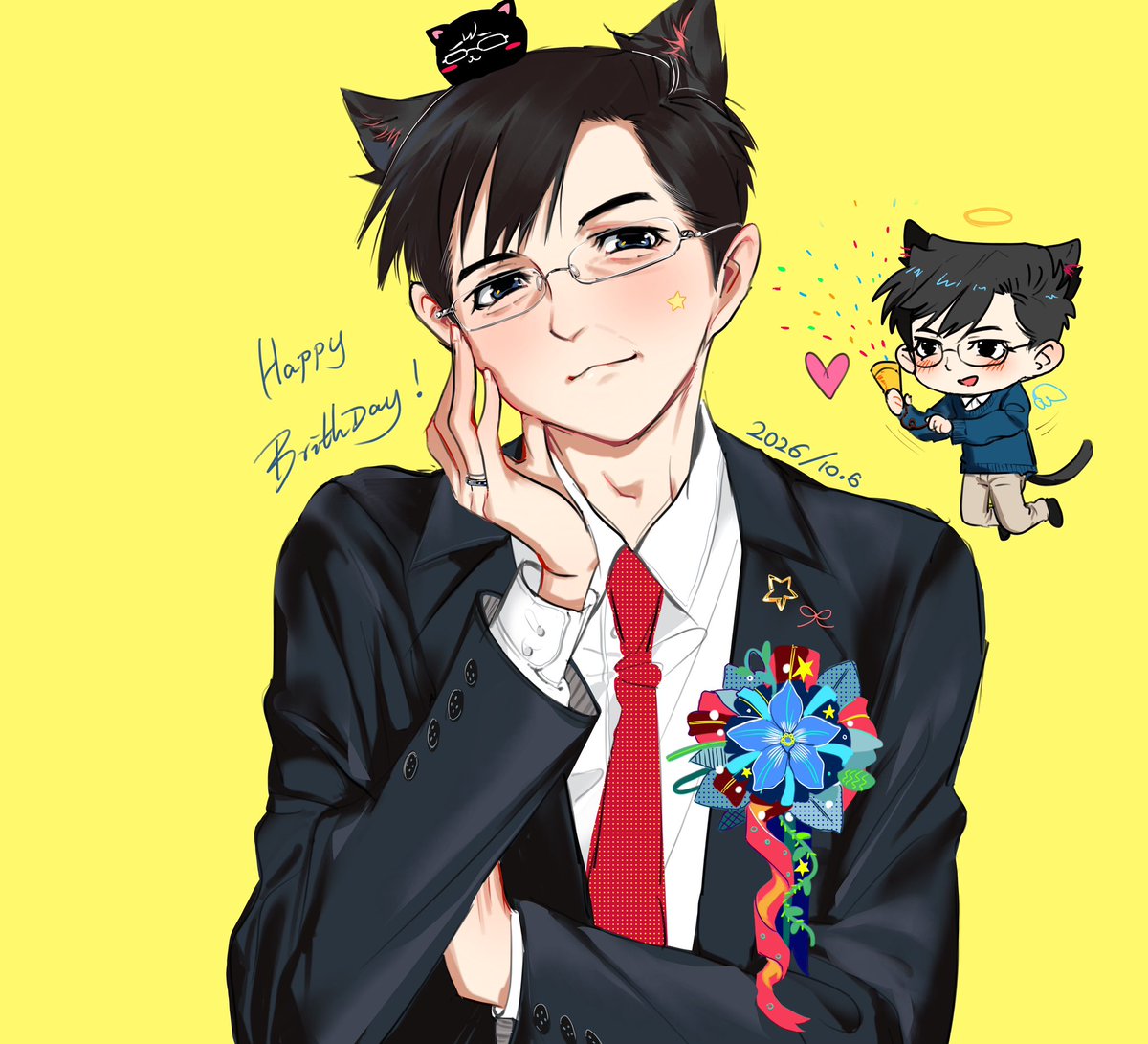 Oblivious64756's tweet photo. #王滬寧 生日快樂，寧寧🐈‍⬛🎂 https://t.co/N7nM18UrcC