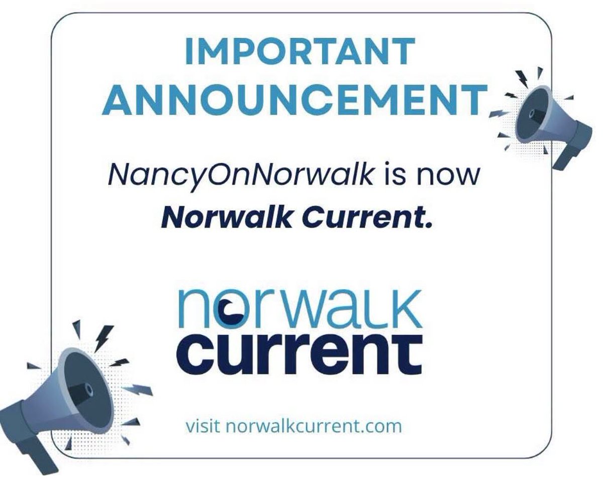 NancyNorwalk's tweet photo. (1/2) Announcement: NancyOnNorwalk is now Norwalk Current: New name. New look. Same trusted news.
We’ve evolved to meet today’s needs. NancyOnNorwalk proved that Norwalkers want local news they can rely on.
#NorwalkCurrent #NorwalksLocalTrustedNewsSource https://t.co/7cfMls6QUl