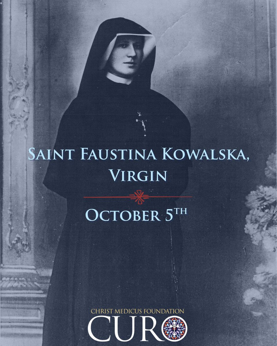 ChristMedicus's tweet photo. On this feast day of St. Faustina Kowalska, The Secretary of Mercy, we pray in Thanksgiving for her mission to spread Christ's Divine Mercy for the Healing of the whole world!
#CMFCURO #WholePersonWellness #CatholicWellness #LiveFullyAlive #Catholic #DivineMercy https://t.co/a5zDktaY3V