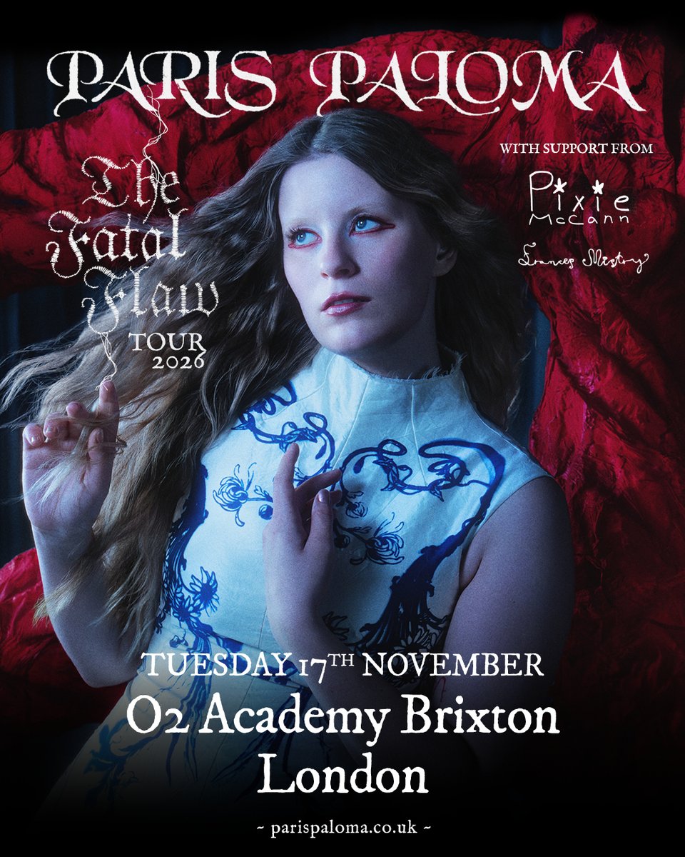 O2AcademyBrix's tweet photo. Joining Paris Paloma are very special guests Pixie McCann, known for her alt/bedroom pop style and Frances Mistry, making galaxy indie folk pop ✨

Final tickets remaining, grab yours before they're gone 👉 https://t.co/kgkvGP9gIu https://t.co/tjwIF9jFs6