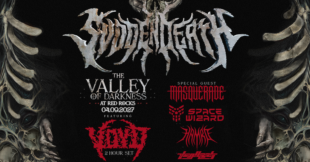 RedRocksCO's tweet photo. NEW SHOW: The Valley of Darkness is looming over #RedRocksCO! Don't miss the return of @svddendeath on April 9, 2027 π Tickets on sale Friday, Oct. 9 at 10am MT!
π« https://t.co/KH5q908CtR https://t.co/SUbREkiv0O