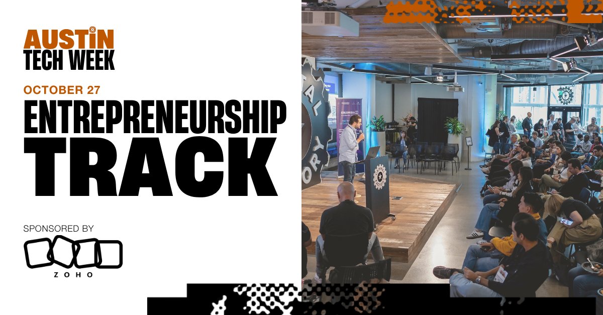 AustinTech's tweet photo. Big ideas are only the beginning. 🚀

On Oct. 27, dive into the realities of building and growing a company at Austin Tech Week’s Entrepreneurship Track, sponsored by @Zoho.

📍 @STATION_Austin

Building something? Be in the room. 👉 https://t.co/u5FUXu1TX8 https://t.co/9EyBEkuV4w