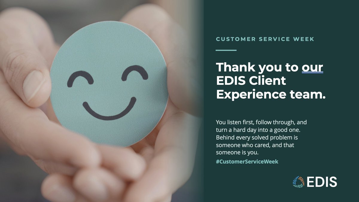 employerdriven's tweet photo. This week is Customer Service Week, and we want to say it directly: thank you to our EDIS Client Experience team. Behind every resolved ticket, every calm voice on a hard call, and every "I'll take care of it" is someone choosing to care. Our members feel it and so do we. https://t.co/M1LiA8N3Vs