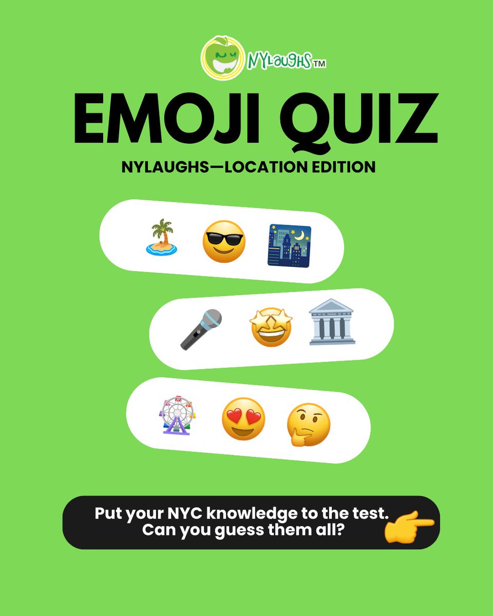 NYLaughs's tweet photo. Part I: We've been quietly turning some of NYC's most iconic spots into free comedy stages.
How many did you get? Drop your score in the comments 👇

⚠️Answers:
Pier 57
Lincoln Center
Little Island NYC

#nycspots https://t.co/MrLAIJ4YKj