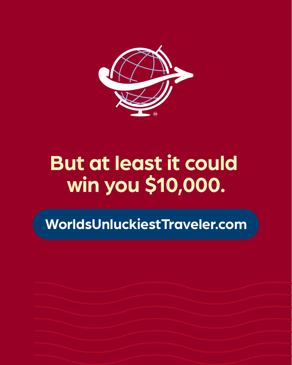 TravelGuard's tweet photo. Don't let $10K go to someone else. Enter your worst travel story by 11:59 p.m. CDT.

🚩  https://t.co/qaaRXOx215

See Official Rules and Regulations for details and limitations. No purchase necessary. https://t.co/w3hwjTQZqs