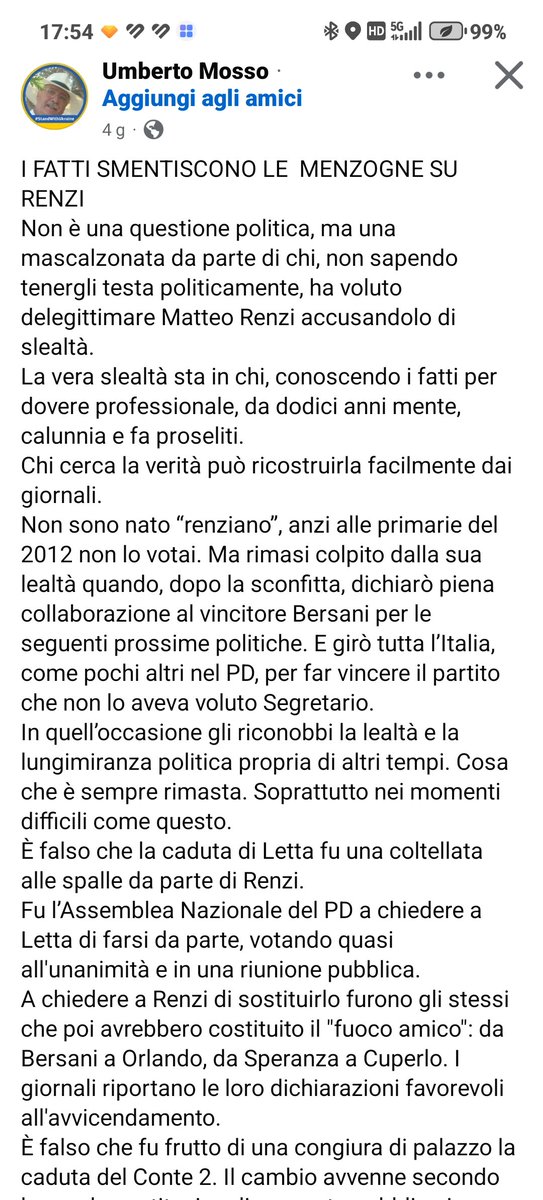 laura_ceruti's tweet photo. Da leggere assolutamente, troppe falsità sono state scritte su un uomo che è un Uomo prima di tutto ed è un grande come pochi, ma tant'è continuano a ripetere falsità come un mantra, ma Renzi resta Renzi con una grande storia già scritta e loro restano dei cialtroni! https://t.co/szE3wyStny
