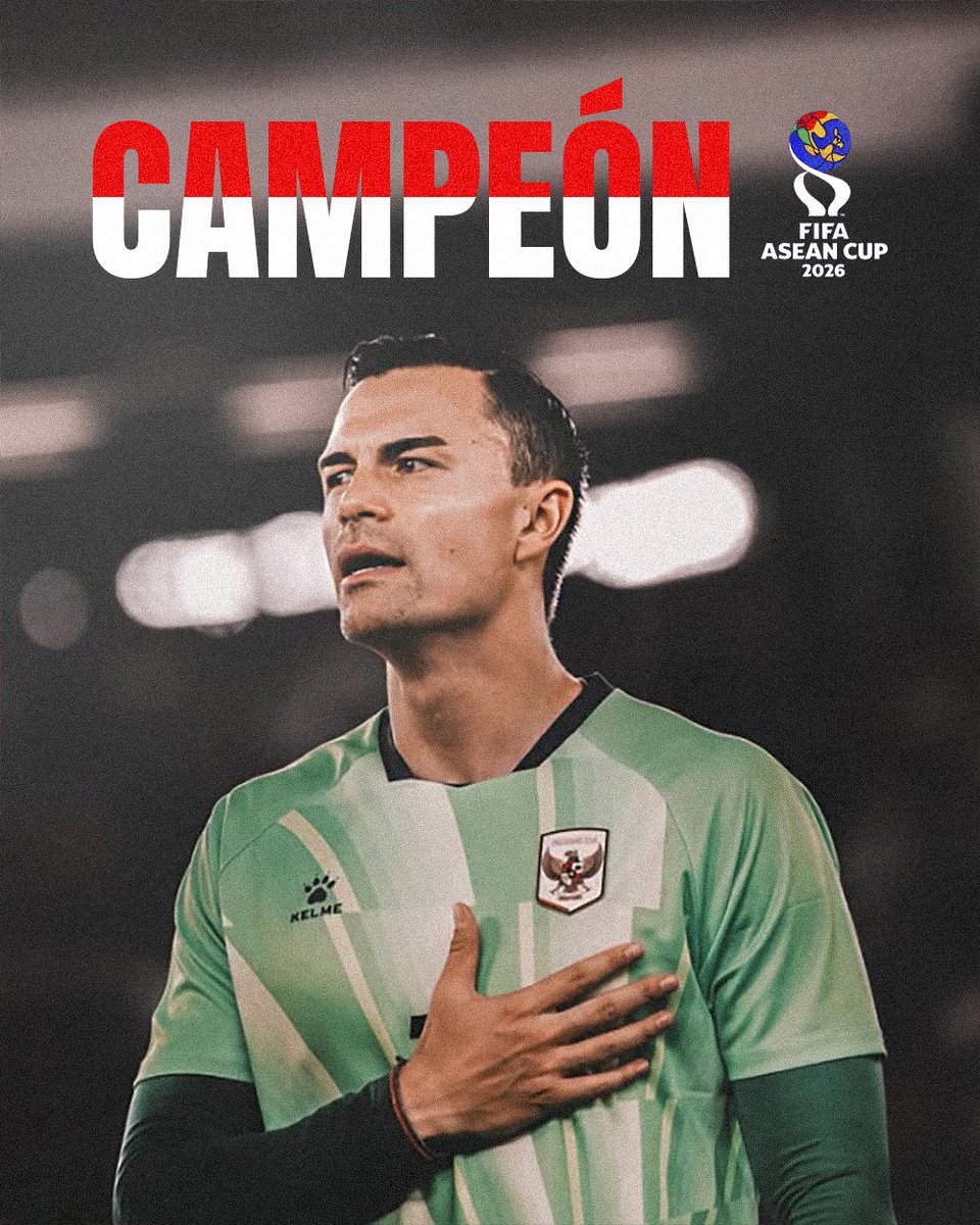 RayoVallecano's tweet photo. 🏆 ¡CAMPEÓN! 🧤🇮🇩

¡Enhorabuena, Emil Audero, campeón de la FIFA ASEAN Cup con Indonesia en la tanda de penaltis! 👏

Decisivo con una parada en el último lanzamiento para sellar el título. 🧤🔥

¡Felicidades, Emil! ⚡️

#FIFAASEANCup https://t.co/X1PmqZYqf1