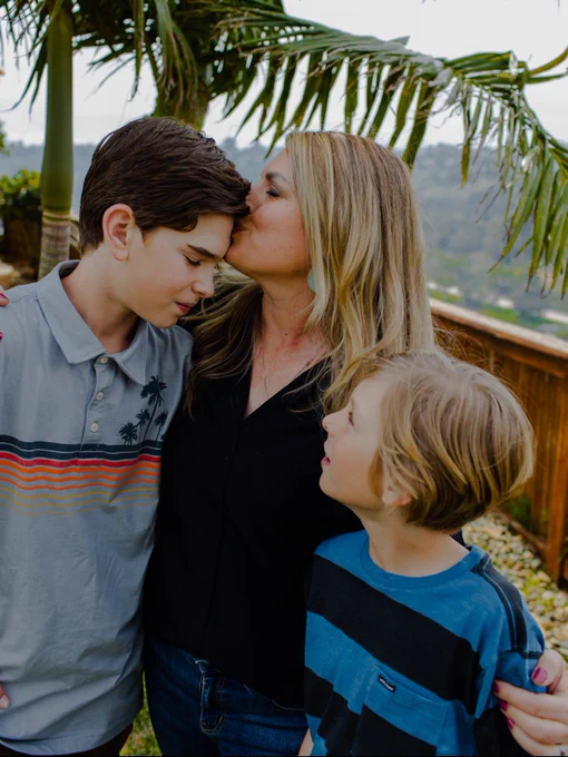 a woman and her kids
