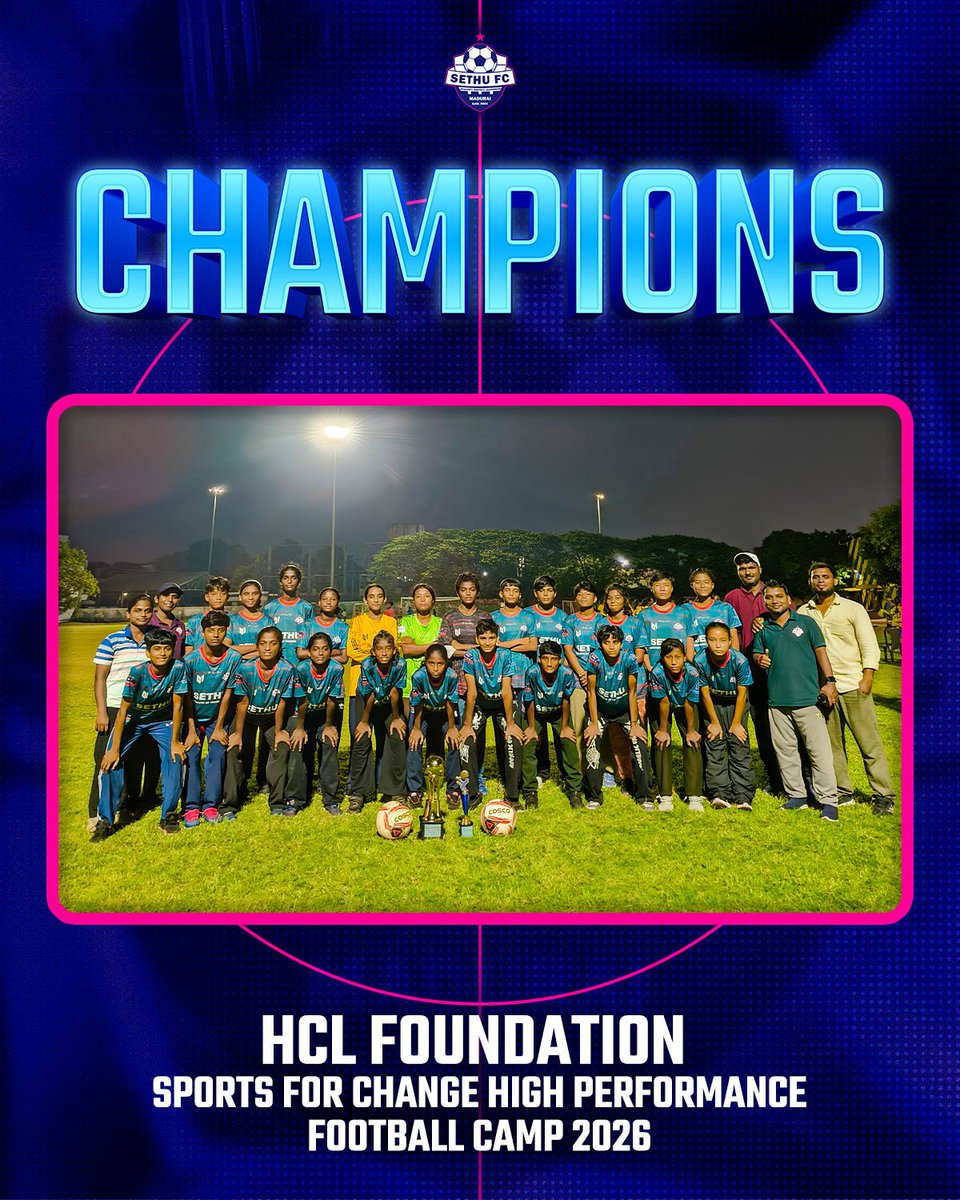 SethuFCMadurai's tweet photo. HIGH PERFORMANCE FOOTBALL CAMP 2026! 🏆
Our U-15 Girls finish the tournament in style with 3 wins, 3 clean sheets and 15+ goals! ⚽🔥
A memorable achievement for our young stars! 💙🩷
#SethuFC #U15Girls #Football #Shepower https://t.co/DiQABnPY72