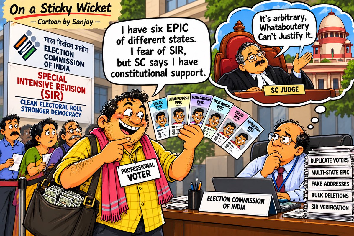 Sanjayj2012's tweet photo. @indSupremeCourt,  with due respect instead of criticising SIR, suggest how it can be improved for electoral roll to be error free. @SpokespersonECI https://t.co/Y6GxmIwrlg