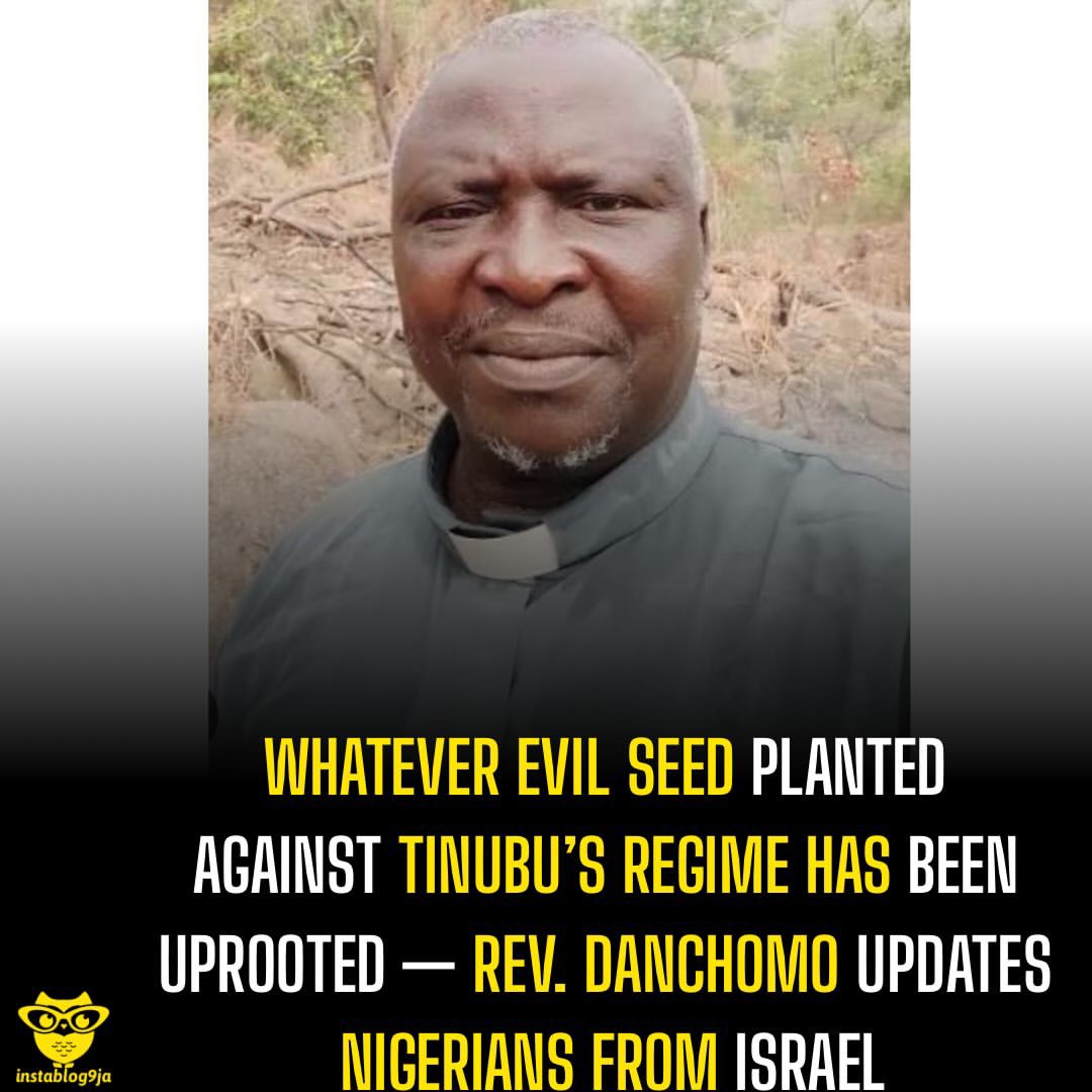 instablog9ja's tweet photo. Whatever Evil Seed Planted Against Tinubu’s Regime Has Been Uprooted — Rev. Danchomo updates Nigerians from Israel 

Rev. Ezekiel Danchomo, a Plateau-based cleric and regional leader of the Church of Christ in Nations (COCIN), who has been vocal about k+llings and insecurity in northern Nigeria, has prayed for President Bola Tinubu and his administration during his visit to Israel. 

Danchumo has previously called out the government over att@cks on communities in Plateau State and demanded stronger action to protect Nigerians from t+rrorism and other forms of vi%lence. He has also sought international attention for the k+llings during his visit to Israel. 

While praying, the cleric said: “I am praying for the Jews, praying for Benjamin Netanyahu to succeed, indicating the entire nation including Nigeria, praying for Tinubu and his administration. Whatever seed planted against his regime in the name of Jesus, it has been uprooted.” 

The prayer was made during his visit to Israel, where he also prayed for Israeli Prime Minister Benjamin Netanyahu, Israel and its people.